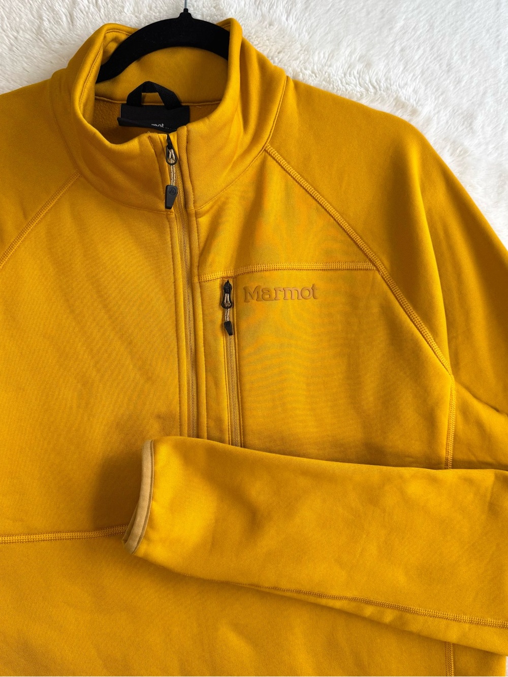 Marmot Olden Polartec Half Zip Pullover Men’s Large Golden Yellow Fleece Outdoor